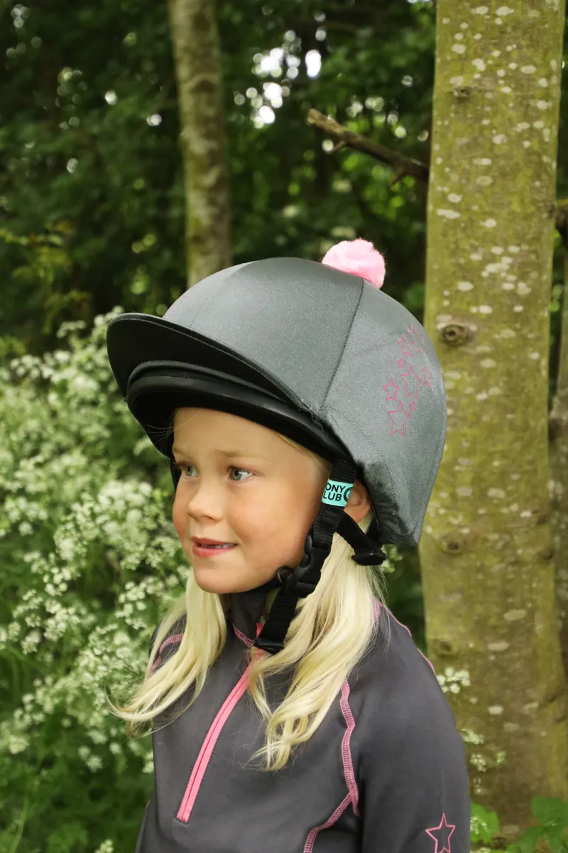 Hy Equestrian Stella Hat Cover - Grey/Pink-1